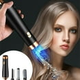 thumbnail image 1 of Combo rizador de aire caliente 3 en 1 para peinar y controlar el frizz, cepillo secador de pelo con iones negativos, voluminizador, 3 cepillos rizadores giratorios automáticos desmontables (negro)., 1 of 9
