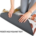 thumbnail image 3 of Brown Mushroom Leaf White Pattern Hot Yoga Mat Towel Non Slip for Hot Yoga - Quick-Drying Yoga Mat Cover with 4 Corner Pockets with Travel Bag - Hot Yoga Towel Non Slip 74"x26", 3 of 6