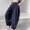 thumbnail image 6 of Womens Baggy Harem Capri Pants Loose Fit Workout Jogger Track Pants Casual Wide Leg Hippie Boho Gypsy Yoga Beach Pant, 6 of 7