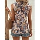 thumbnail image 3 of Mujer Elegante Top Sin Mangas Con Cuello En V Camiseta Impresa Cómoda Blusa Sin Mangas Casual Caqui XXL, 3 of 5