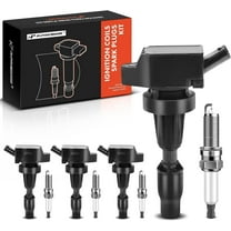 A-Premium Ignition Coils and Spark Plugs Kits Compatible with Hyundai Elantra 2017-2020, Sonata 2015-2019, Tucson 2016-2018, Kona & Kia Soul 2017-2019, Optima 2016-2020, Forte, Forte5 4-PC Set