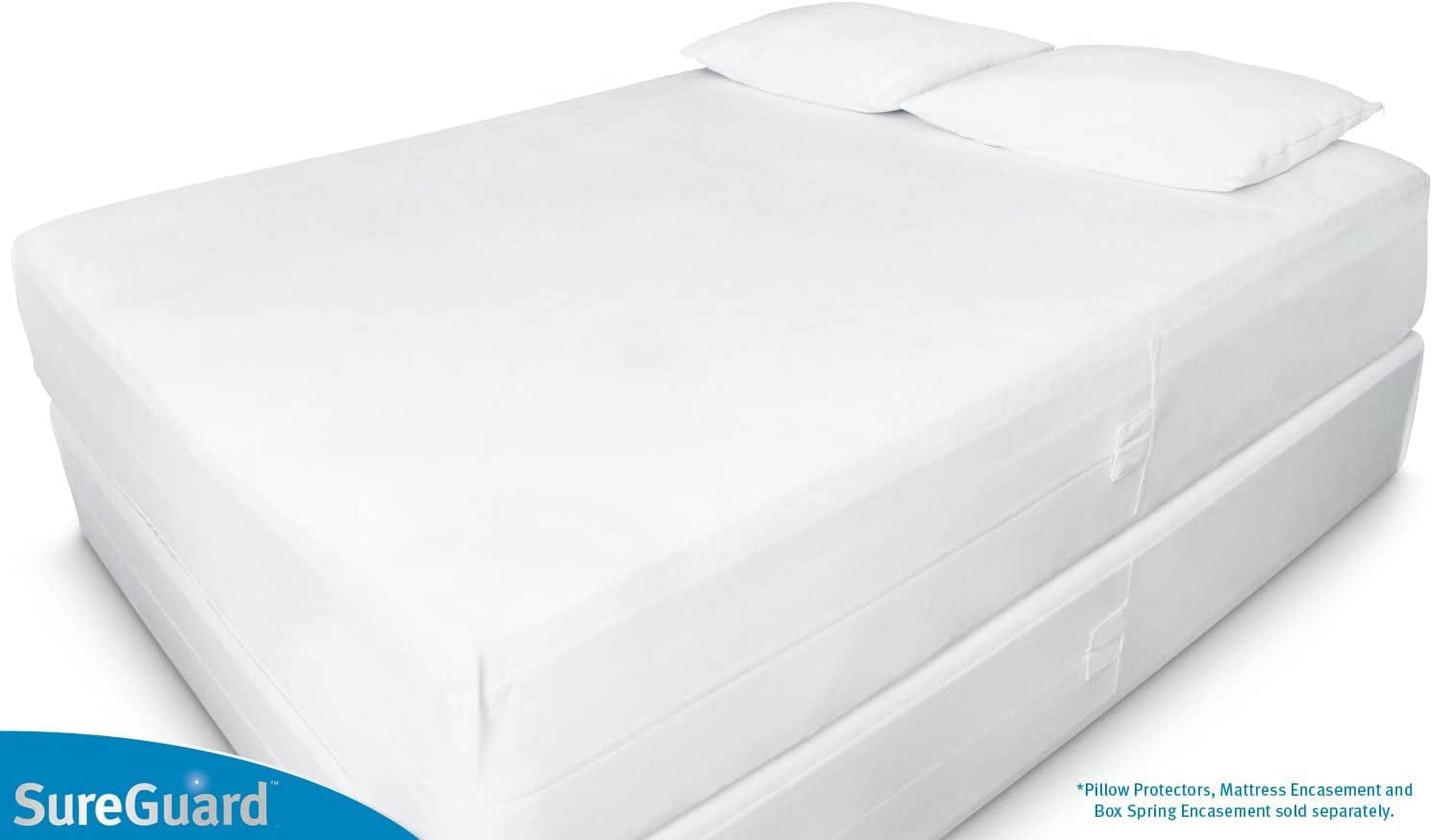 Queen (9-12 in. Deep) SureGuard Mattress Encasement - 100% Waterproof, Bed Bug Proof - Premium Zippered Six-Sided Cover