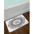 thumbnail image 2 of Ethnic Bath Mat, Monochrome Mandala Inspired Floral Ornaments Graphic Plain Background, Plush Bathroom Decor Mat with Non Slip Backing, 29.5" X 17.5", Charcoal Grey and White, by Ambesonne, 2 of 2