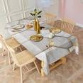 thumbnail image 3 of White Gray Gold Leaf Marble Pattern Rectangle Tablecloth 60"x102",Waterproof Polyester Rectangle Table Cloth, Wipeable Spillproof Polyester Tablecloth for Dining, Camping, Indoor and Outdoor, 3 of 6