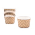 thumbnail image 2 of Weddingstar Disposable 8 Oz. Paper Ice Cream Dessert Cups - Waffle - Set Of 8, 2 of 4