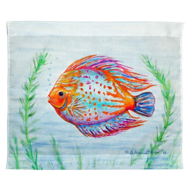 Betsy Drake TP359 Tenture Murale Extérieure Poisson Orange 24 x 30 Po