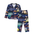 thumbnail image 1 of Fotbe Sea Inhabitans and Herb Conjunto de Pijama de Manga Larga para Mujer con Estampado, Ropa de Dormir de 2 Piezas, Conjunto de Casa Suave y Cómodo con Bolsillos-Small, 1 of 7