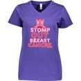 thumbnail image 3 of Inktastic Stomp Out Breast Cancer with Pink Cowgirl Boots Women's V-Neck T-Shirt, 3 of 5