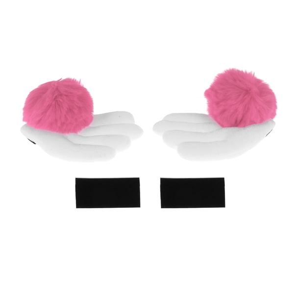Accesorios para Casco de Motocicleta Decoración Alas Arale con Bola de Durazno para Cascos de Motocicleta, Bicicleta, Esquí, Pegatina de Peluche Blanca 1 Juego