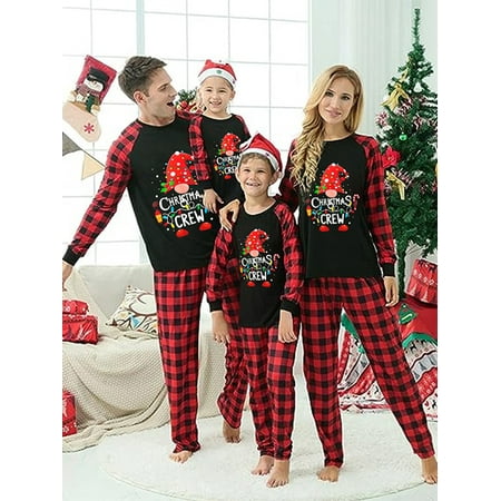 

Family Matching Christmas Pajamas Set Christmas PJ s Letter Print Top and Plaid Pants Jammies Sleepwear