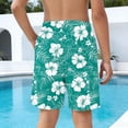 thumbnail image 6 of Boys Swim Trunks Casual Hawaiian Printed Summer Beach Shorts Adjustable Waist Loose Fits Swimming Board Shorts with Pockets, 6 of 8