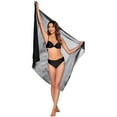 thumbnail image 4 of Women Chiffon Swimwear Pareo Scarf Beach Cover Up Wrap Kaftan Sarong Black One Size, 4 of 7