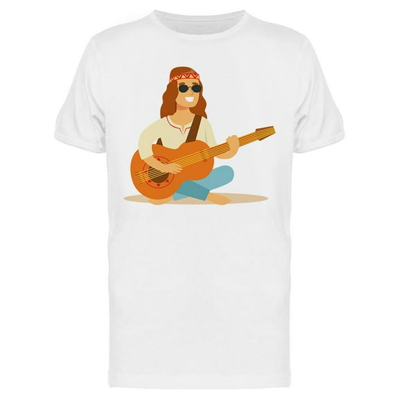 Hippie Guy T-Shirt Men -Image by Shutterstock, Male Large