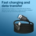thumbnail image 4 of MMOBIEL Link Cable USB-A to USB-C for Meta Quest 3/2/Pro and Pico 4 – 90° Nylon Braided Type-C Cable for Gaming Headset – 10 ft – Black, 4 of 4