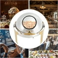 thumbnail image 5 of 6.34Qt Roll Top Chafing Dish Buffet Set, Stainless Steel Round Chafer Food Warmer with Fuel Holder and Clear Lid for Catering Parties Events (Silver), 5 of 9