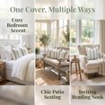 thumbnail image 7 of REGALWOVEN Textured Frayed Striped Throw Pillow Covers Set of 2 for Home Decor with Bohemian Style Bean Green 18 x 18 Inch, 7 of 7