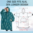 thumbnail image 4 of Oversized Wearable Blanket Hoodie,Teal Dancing Skeleton Pattern Sherpa Blanket Hoodie with Super Pockets,Super Warm Fuzzy Pullover for Women & Men, 4 of 6