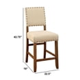 thumbnail image 5 of Benzara Sania Rustic Counter Height Chair In Ivory Linen, Set of 2, 5 of 5