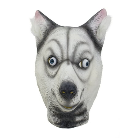 Funny Character Mask - Halloween Cosplay Dress up Funny Animal Cartoon Head Latex Mask (Funny Husky)
