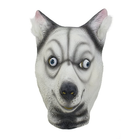 Halloween Cosplay Dress up Funny Animal Cartoon Head Latex Mask (Funny Husky)