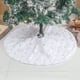 thumbnail image 4 of Falda blanca de felpa para árbol de Navidad, alfombra de piel sintética, decoración para el hogar de Año Nuevo, 4 of 4
