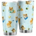 thumbnail image 2 of Corgi 20oz Tumbler with Lid Funny Corgi Beach and Balls Vacuum Insulated Drinks Tea Beverages Cup Dog Lovers Gift Tumblers Travel Coffee Mugs for Cold and Hot Drinks, 2 of 6