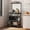 black, variant on Behost Kitchen Bakers Rack, Coffee Bar Table 4 Tiers, Kitchen Microwave Stand with 4 S-shaped Hooks, Storage Shelf Rack for Spices, Pots and Pans - Black