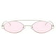 thumbnail image 2 of Gafas de terre Unisex Lentes Elípticas Marco Metal Protección Solar UV 4 para Mujer Hombre Rosado, 2 of 6