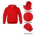 thumbnail image 3 of Men's Activewear 2 Piece Set Full Zip Up Jogging Suits And Winter Athletic Hooded Tracksuit Sets For Men(Red,5XL), 3 of 5