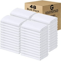 Gold Textiles Bulk Pack of 48 Polycotton Queen Size Pillowcases White 21''x36''