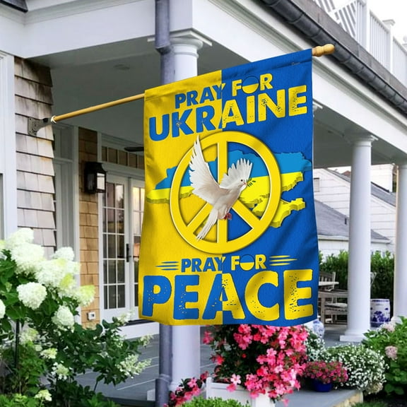 Flagwix Stand With Ukraine Flag Pray For Ukraine Pray For Peace Support With Ukraine LHA2139F Ukraine Flags, Indoor Outdoor Decoration - House Flag (29.5" x 39.5")
