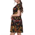 thumbnail image 2 of Disketp Sunflower Rooster para Vestido de Manga Corta para Mujeres, Vestidos de Verano para Mujeres, Casual y Holgado para la Playa, 2 of 6