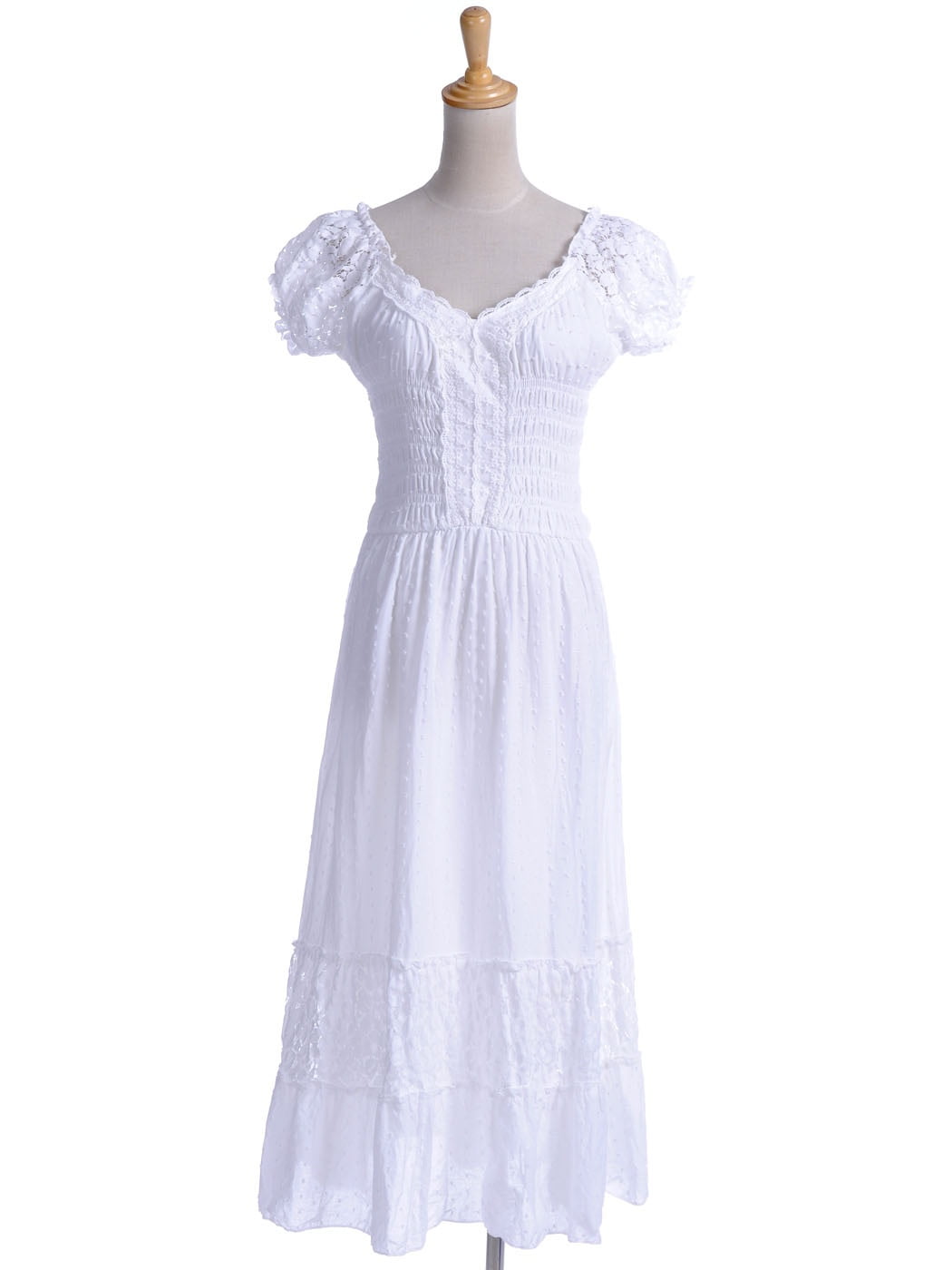 white peasant dress long