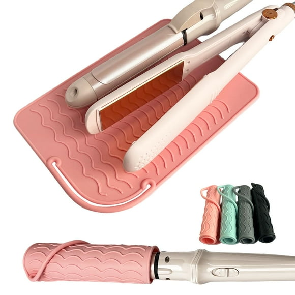 Estera de silicona resistente al calor para plancha rizadora, alisador de cabello, almohadilla térmica, funda para rizador, estuche de viaje, resistente al calor y otras herramientas de peinado para m