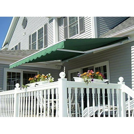 - Mcombo 13x8 Ft Manual Retractable Patio Deck Awning Sunshade Shelter Outdoor Canopy Green