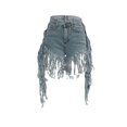 thumbnail image 4 of WILLBEST Pantalones Cortos Casuales para Mujer, Cómodos y Versátiles, con Detalle de Flecos para Fiesta de Verano, Discoteca, Tejido Elástico y Transpirable. Chica, 4 of 7