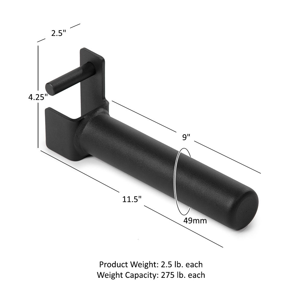 Titan Fitness Set of 2 Weight Plate Holders, Fit Elite Series Mass Storage Systems, Weight Storage with J-Hook Mounting System, 275 LB Capacity, 9" of Loadable Length Per Peg, Home Gym Storage