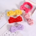 thumbnail image 1 of Paquete de 5 diademas de spa, diadema de maquillaje de lana coral, diadema cosmética para lavarse la cara, diademas con lazo para tela de ducha, diademas para mujeres, banda para el cabello, 1 of 5
