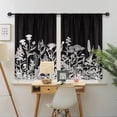 thumbnail image 3 of Black White Floral Kitchen Curtains Pencil Sketch Plants Rod Pocket Farmhouse Botanical Wildflower Leaves Natural Rustic Vintage Bedroom Living Room Treatment Fabric 2 Panels 27.5Wx39H Inch, 3 of 6