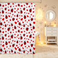 thumbnail image 2 of Erosebridal Elegant Bug Ladybug Shower Curtain 72Wx78L,Cute Heart Bath Curtain,Red Burgundy, 2 of 5