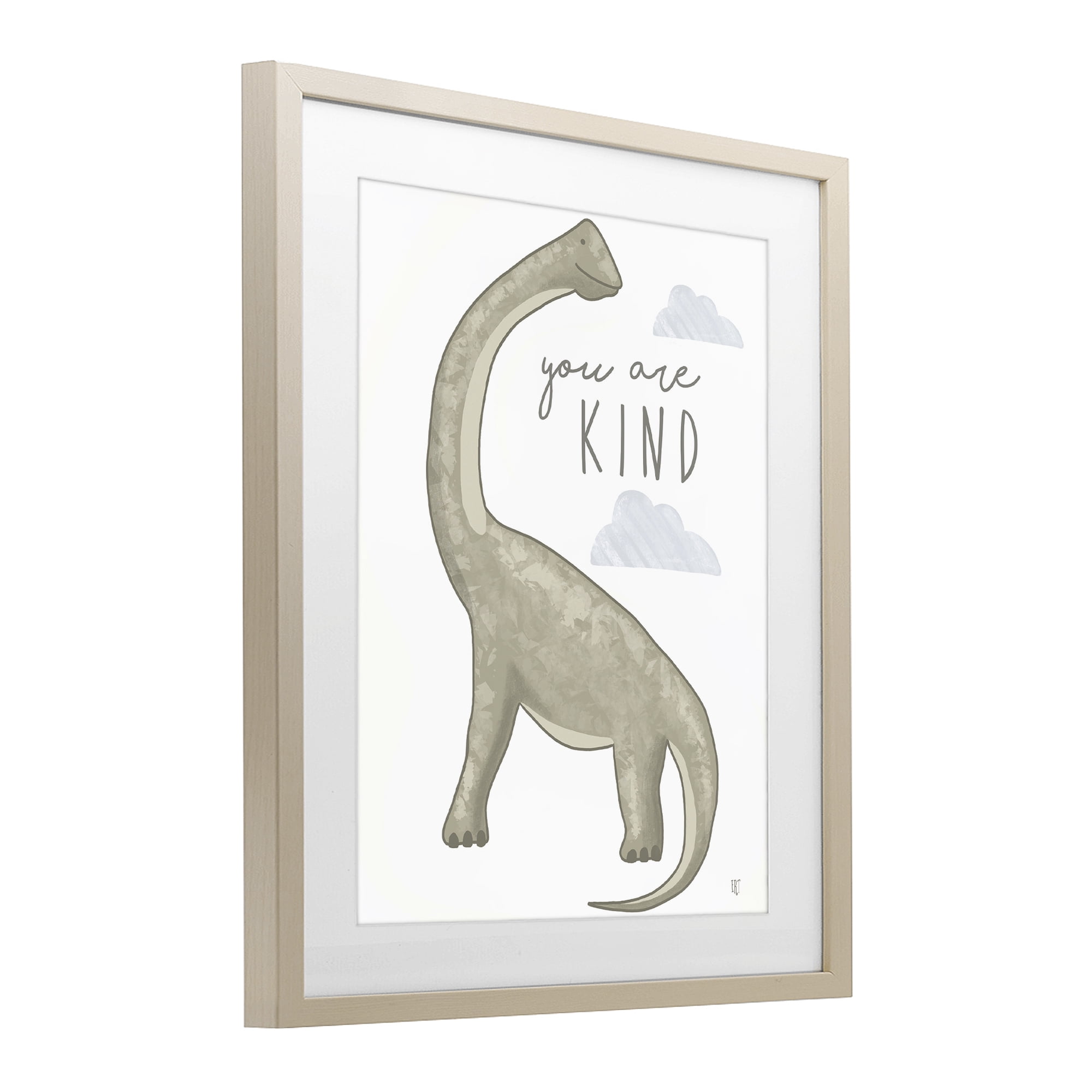 Stupell Industries You Are Kind Dinosaur Birch Framed Print Under Glass, design by Elizabeth Tyndall