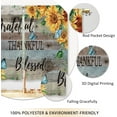 thumbnail image 4 of Farmhouse Sunflower Kitchen Curtains Rustic Teal Wooden Small Short Cafe Window Curtains Quote Country Flower Rod Pocket Bathroom Window Drapes Treatment Tier Curtains 2 Panels (27.5x36 Inch), 4 of 6