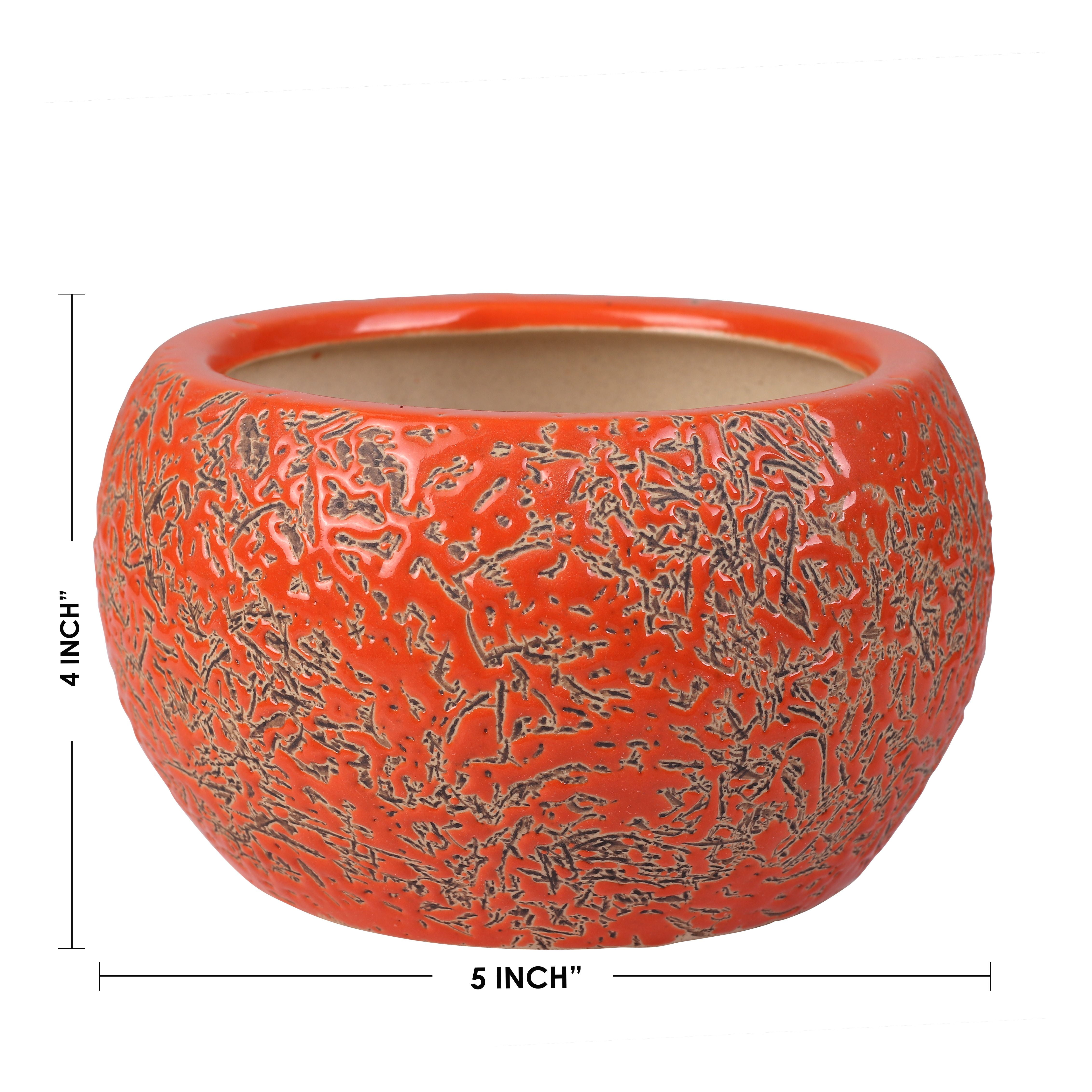 Terra Glazed Ceramic Bowl Planter