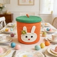 thumbnail image 2 of Lksixu Easter Bunny Basket with Lid, Cute Rabbit Design Woven Cotton Rope Storage Basket, Reusable Empty Easter Egg Hunting Bucket Large Capacity Candy Snack Toys Container for Party Favor, 2 of 6