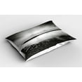 thumbnail image 2 of Ambesonne Black and White Pillow Sham 2 Pack, Idyllic Sunrise, 36"x20", Black White Grey, 2 of 3