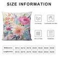 thumbnail image 5 of JEUXUS  Throw Pillow Covers Peonies Summer Watercolor Floral Pink Flower Girly Pastel Mint Colorful Decorative Pillow Cases Home Decor Square Pillowcases, 5 of 5