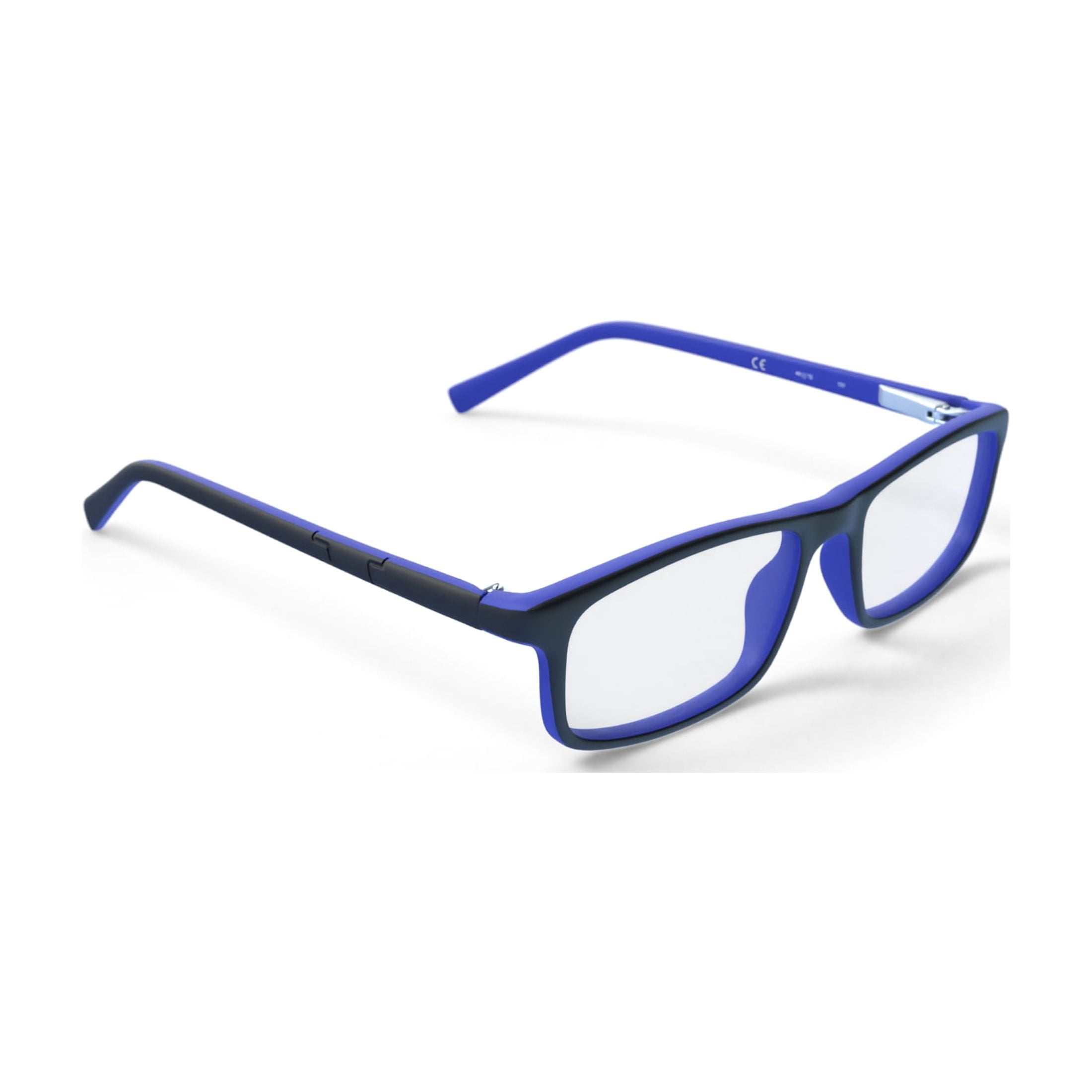 Walmart Youth Rectangular Eyeglass Frames with Case, Matte Black/Matte Blue, 49-16-131