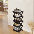 thumbnail image 3 of SHIBAILI 5-Tier Bamboo Folding Shoe Rack - No Assembly, Space-Saving(Black), 3 of 10