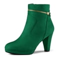 thumbnail image 1 of Botines de Tacón Allegra K Punta Redonda Verde 36, 1 of 7