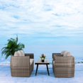 thumbnail image 4 of Safavieh  Outdoor Living Tarien Wicker 4-Piece Living Patio Set Grey/Grey Cushion, 4 of 5